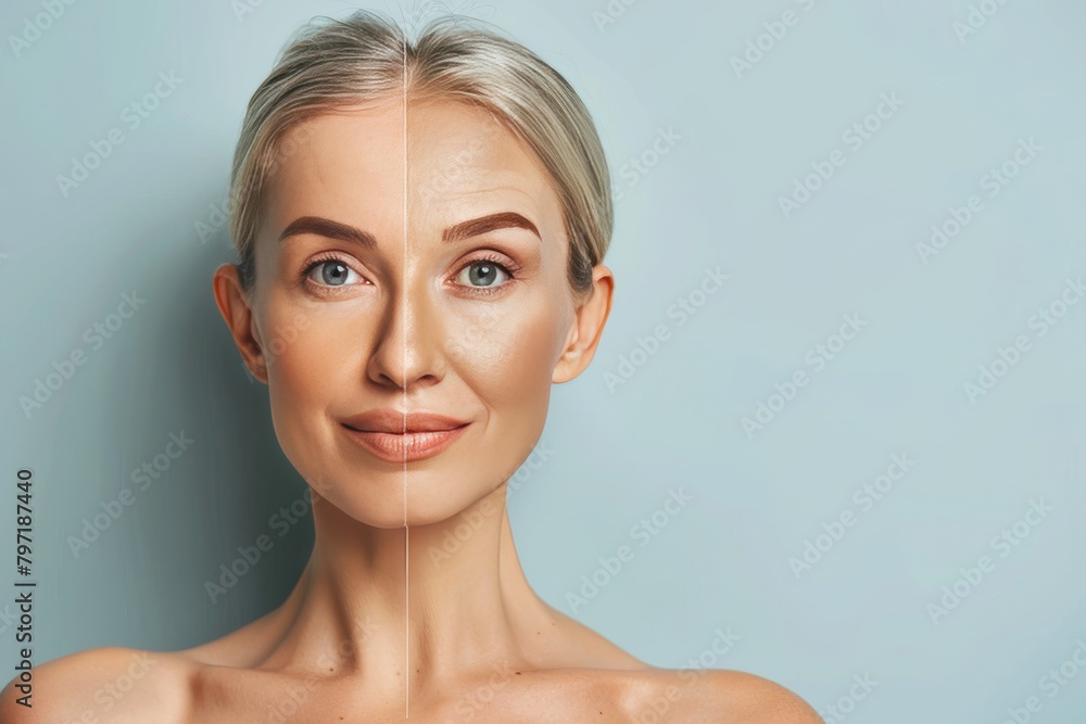 Poster half-face aging symmetry and texture explorations integrate skin cancer risk factors with age explor