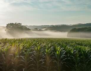 field in the morning