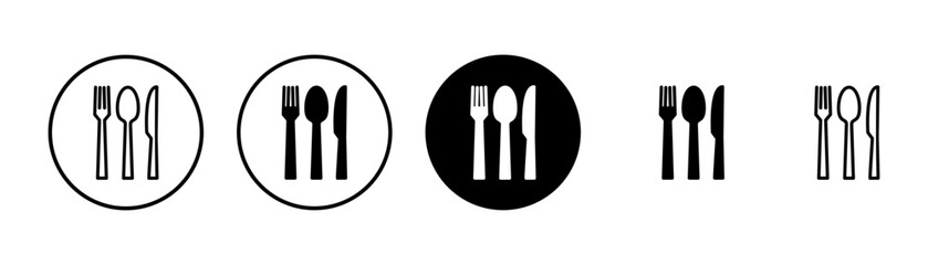 Fork, Spoon, and Knife isolated on white background. Restaurant icon. food icon. Eat. Cutlery icon.