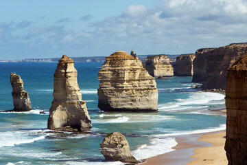 Beautiful shot of the famous Twelve Apostles geological structures