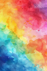 Digital watercolor texture featuring vibrant rainbow hues blending together in abstract patterns. 