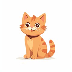 flat illustration of cute pleasant cat