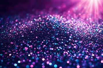 A purple and blue sparkly background with a bright light shining on it