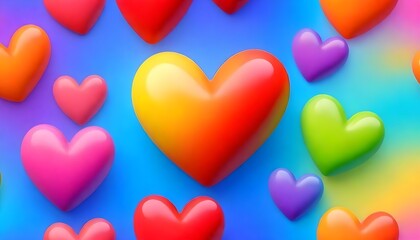 Heart Illustration Love Icon Valentines Day Digital Artwork Painting Background Design