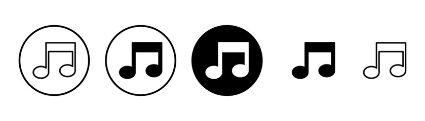 Music icon vector isolated on white background, music vector icon, Melody, song, note, sound, audio sign