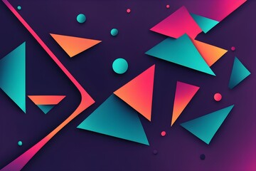 A colorful abstract background with triangles and circles