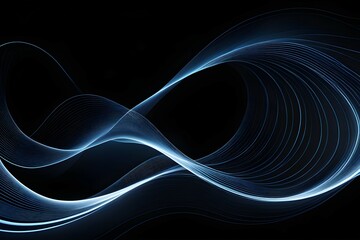 A blue wave with a black background