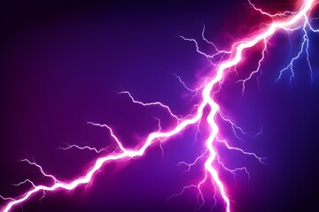 A purple and blue lightning bolt with a red streak