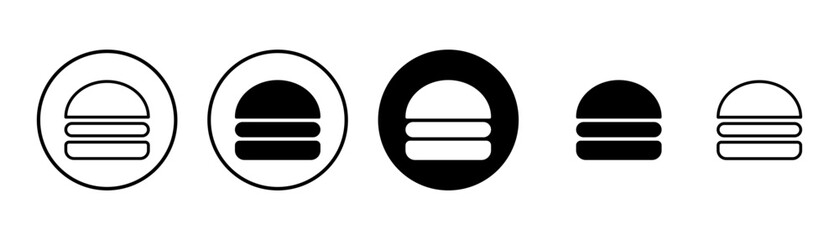 Hamburger icon vector isolated on white background. Burger and hamburger icon. Fast food vector icon