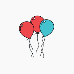 Ballons in cartoon, doodle style. Image for t-shirt, web, mobile apps and ui. Isolated 2d vector illustration in logo, icon, sketch style, Eps 10. AI Generative