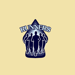 Running marathon logo vector graphic of illustration