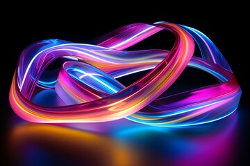 3D Neon Spectrum Ribbons Illuminate High-End Graphic Tablet Displays