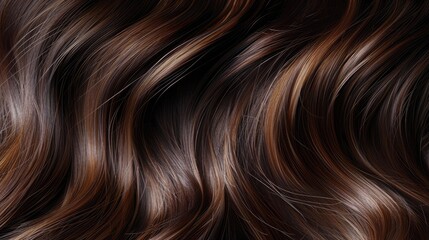 Elegance personified with brunette hair cascading in soft waves, a timeless beauty. Ai Generated.