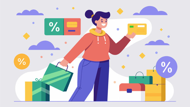 A shopper using a store loyalty card to earn points and receive discounts on future purchases.