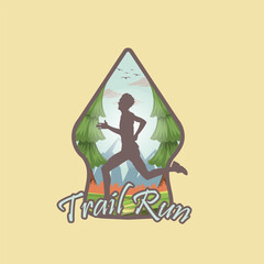 Running marathon logo vector graphic of illustration