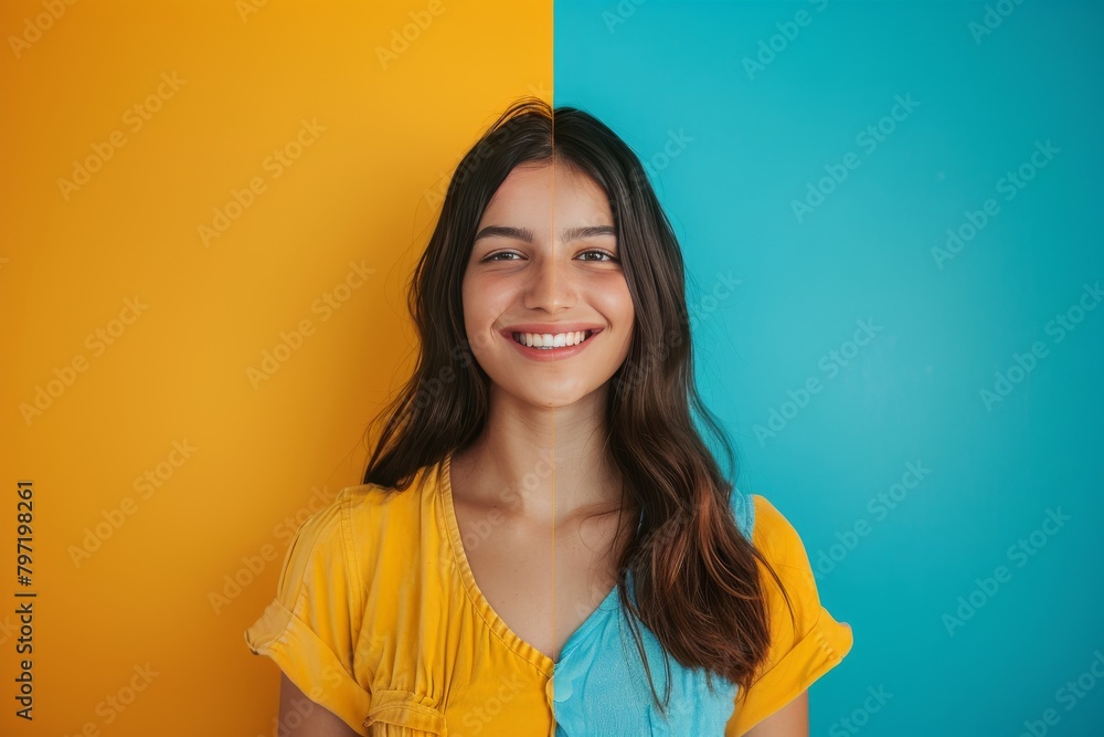 Poster skin revitalization and full color depicted in aging health density transitions, integrating two asp