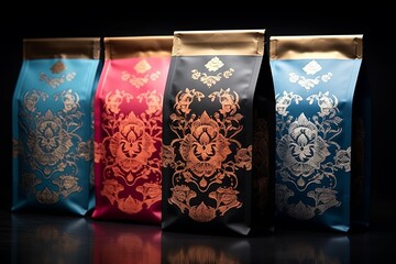 Antique Oriental Silk Gradients Gourmet Coffee Packaging: A Timeless Delight