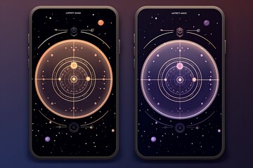 Celestial Zodiac Constellation Gradients: Interface for Tracking Constellations Behold - obrazy, fototapety, plakaty