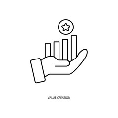 value creation concept line icon. Simple element illustration. value creation  concept outline symbol design.