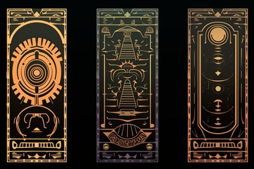 Cryptic Hieroglyphic Script Gradients: Educational Flashcards for History Buffs