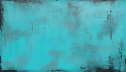 Turquoise Grunge Wall Texture Digital Painting Abstract Background Illustration Distressed Old Urban Design