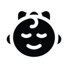 Simple Baby Girl solid icon. The icon can be used for websites, print templates, presentation templates, illustrations, etc