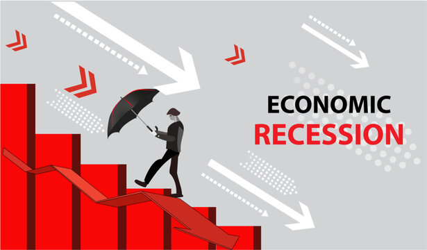 Economic Recession vector illustration; 
handling, Preparing, and Resilient to the recession, 