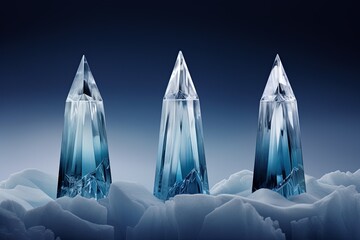 Glacial Iceberg Crystal Gradients: Arctic Aura Perfume Packaging