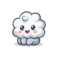 cute cloud smile cartoon character kawaii vector illustration template design