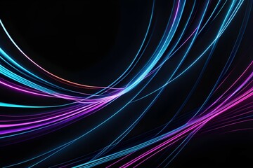 A black background with purple, blue and red lines