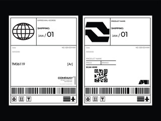 Label pack design. Vector graphic asset for streetwear design. Retro futuristic element in Y2K for apparel, clothing and poster design
