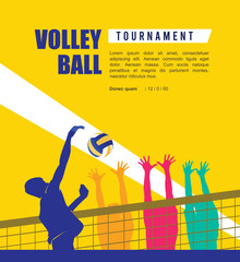 Great simple volleyball spike smash background design for any media	