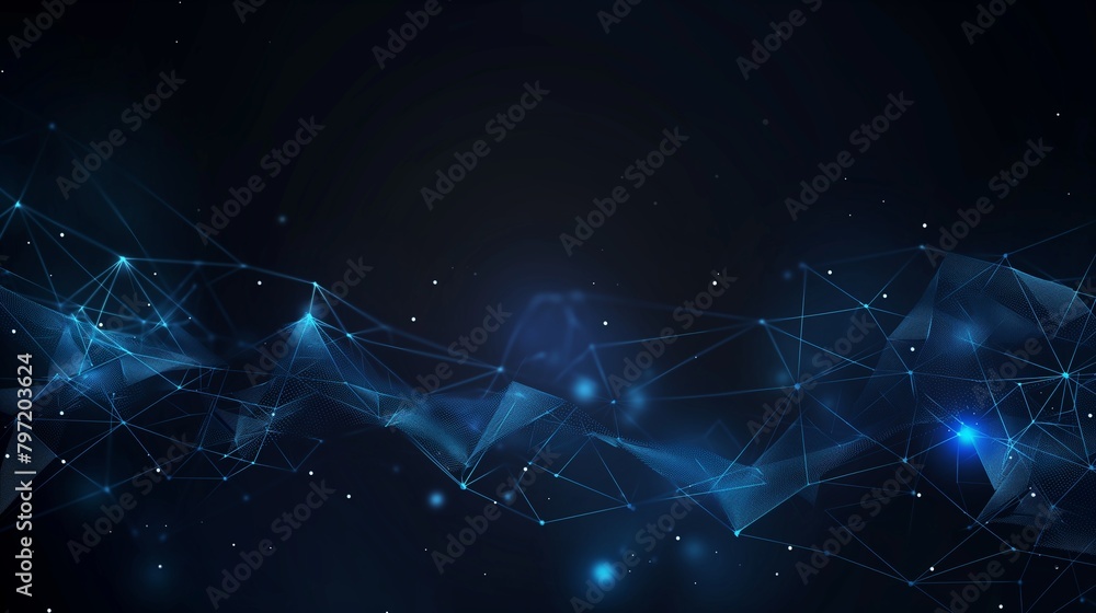 Poster abstract network connections on dark background