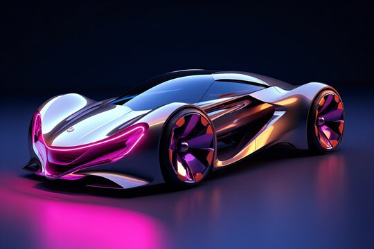 Liquid Mercury Gradients: Futuristic Car Design Concept