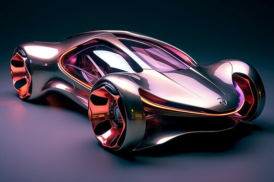 Liquid Metal Mercury Gradients - Futuristic Car Design Concept