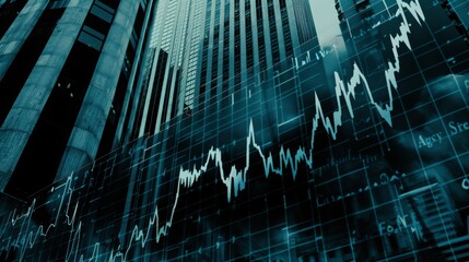 Data analyzing overlay background with digital screen on glowing color display, stock market with diagram with colorful candlestick charts on overlay space background,