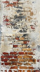 Urban art: Abstract painting depicting a textured brick wall background.

