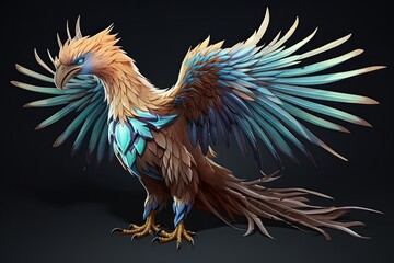 Obraz premium Mythic Griffin Feather Gradients: RPG Game Character Design Inspiration