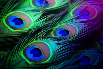 Obraz premium Radiant Peacock Feather Gradients: Unveiling Nature's Masterpiece