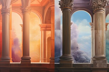 Renaissance Oil Painting Gradients for Historical Landmark Guidebook: A Visual Journey