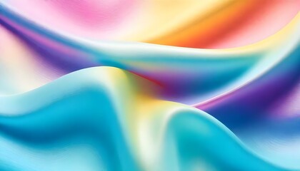 Obraz premium Iridescent Wavy Fabric Illustration Digital Artwork Painting Colorful Background Abstract Design