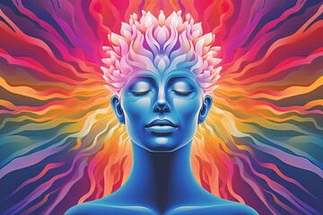 Transcendent Mind's Eye Gradients: Health & Wellness Podcast Cover Design.