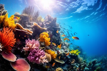Fototapeta na wymiar Tropical Coral Reef Gradients: Sustainable Fishing Practices Report