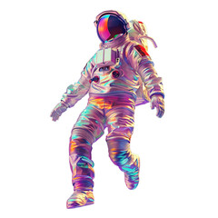 Iridescent astronaut cutout.
