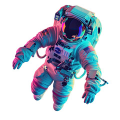 Iridescent astronaut cutout.