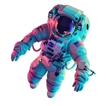 Iridescent astronaut cutout.