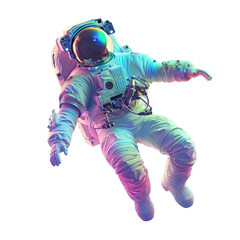 Iridescent astronaut cutout.
