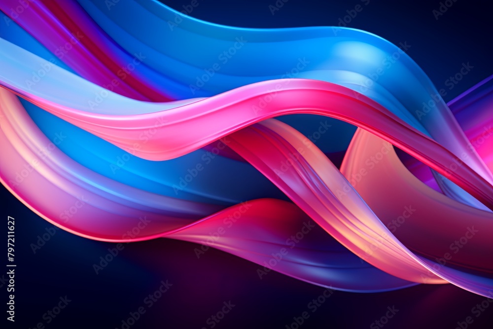 Poster dynamic ribbon display: vibrant digital graphic for website header