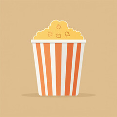 Flat design illustration of a popcorn box