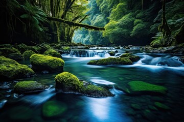 The river rainforest landscape outdoors. - obrazy, fototapety, plakaty